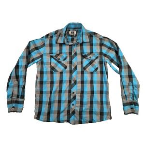 Eighty Eight Men's L Multi Plaid LS Workwear/Western Style Shirt SEE DESCRIPTION